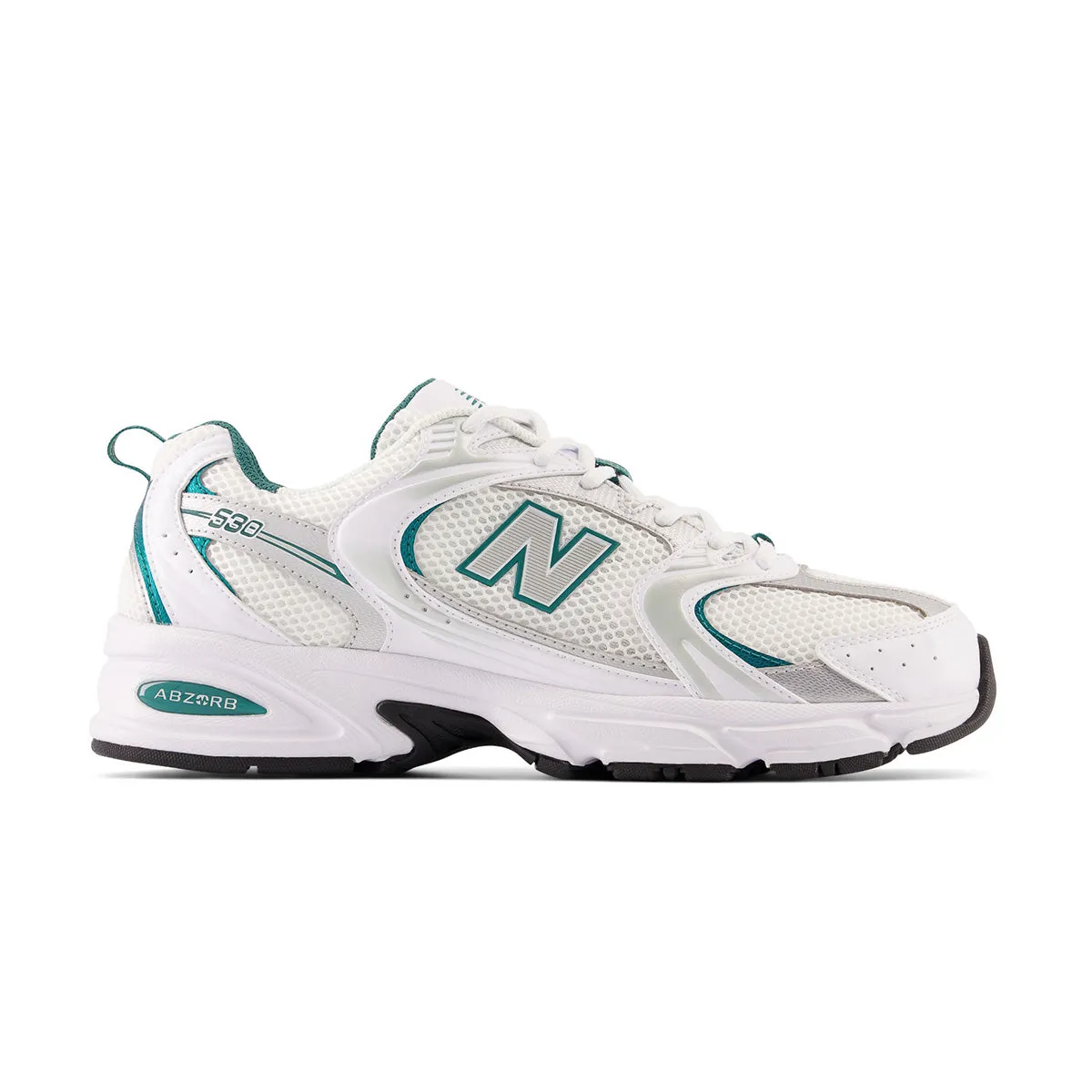 Zero Noise Compression Molded Heel 530 'White Silver Green'