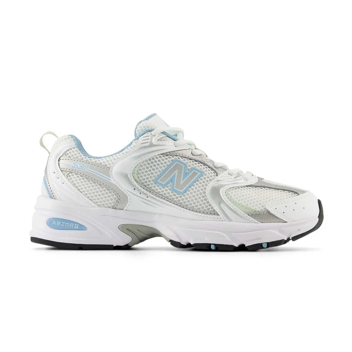 Heel Pad Fashion-Forward Look 530 'White Silver Metallic Blue'