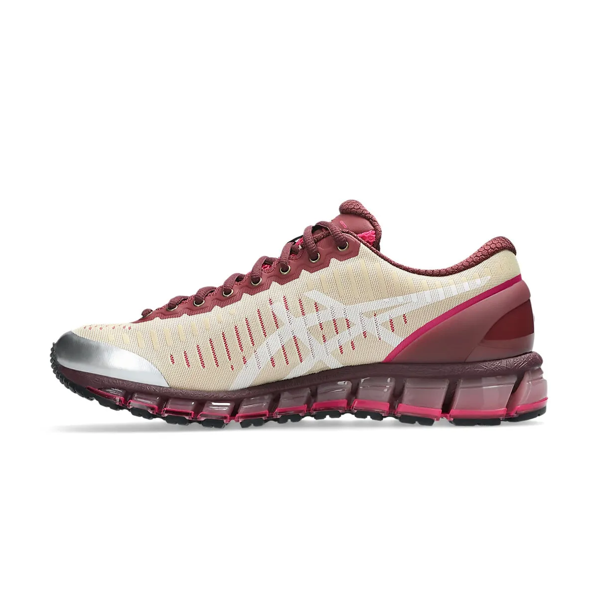 Body Alignment Tension Balanced Lacing   Above The Clouds GEL-Quantum 360 I 'Soft Yellow Brisket Red'