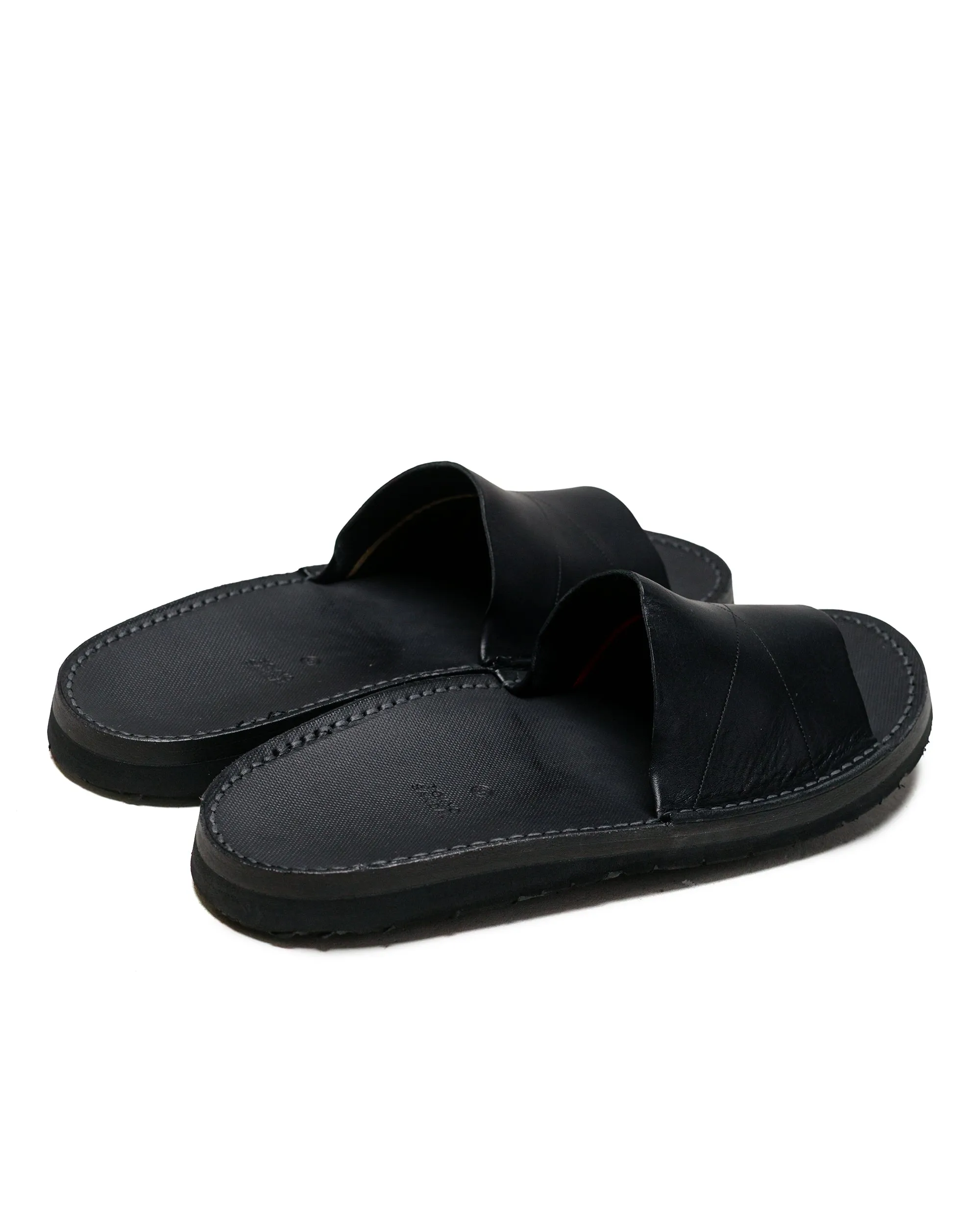 Flat Bottom Leaf Path Tokyo Sandal Onsen Sandal Black