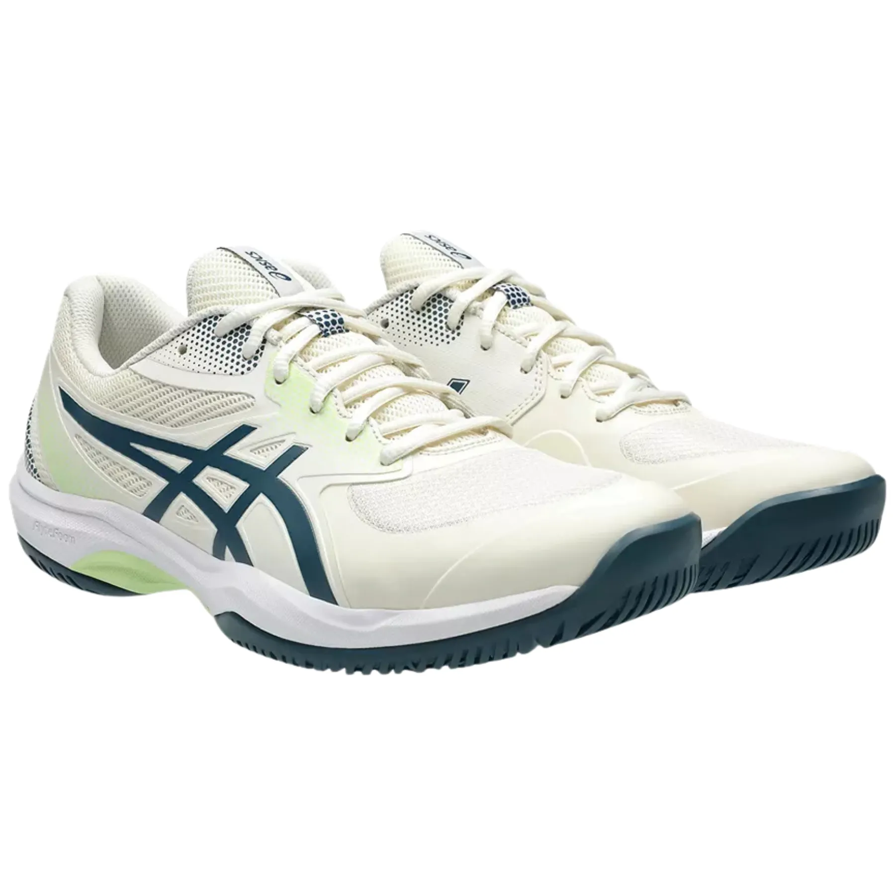 Long Wear Asics Game FF Mens Pickleball Shoes - Cream/Tranquil Teal