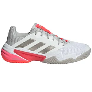 Adidas Barricade 13 Womens Tennis Shoes - Cloud White/Champagne Met. /Lucid Red Cool Mesh