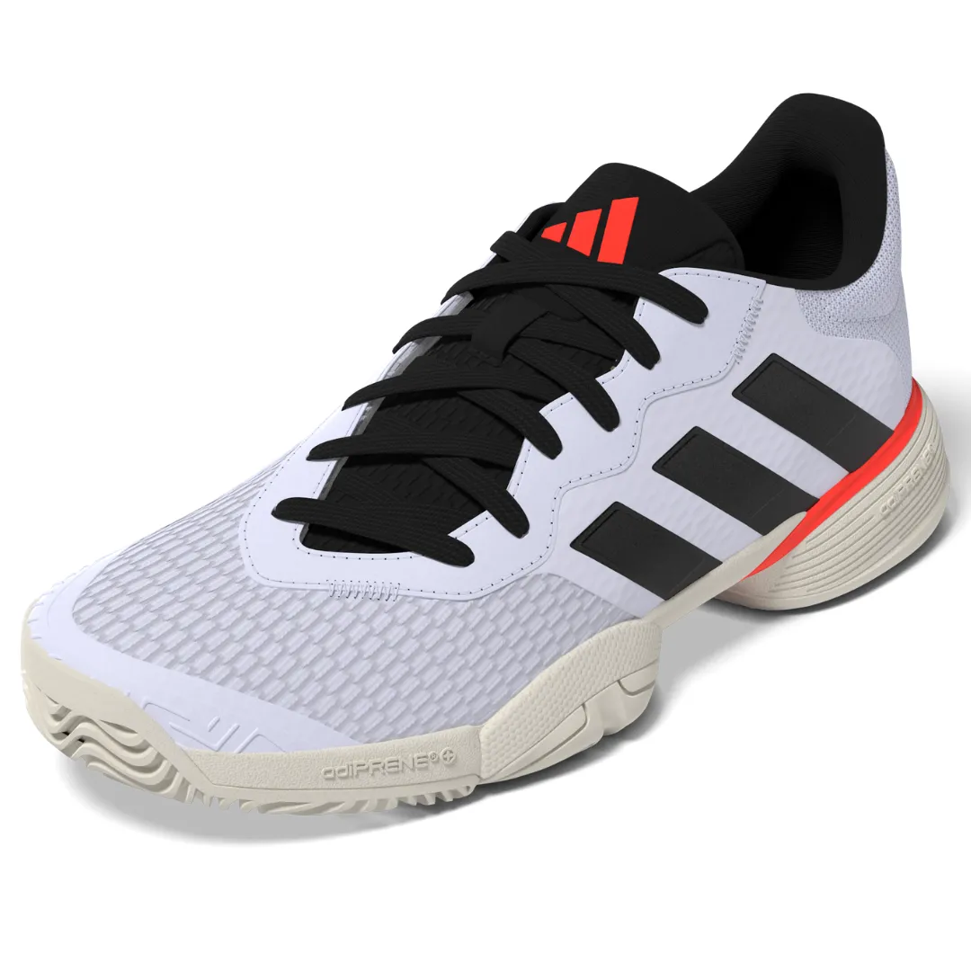 Adidas Barricade Kids Tennis Shoes - Black/White Grippy Tread