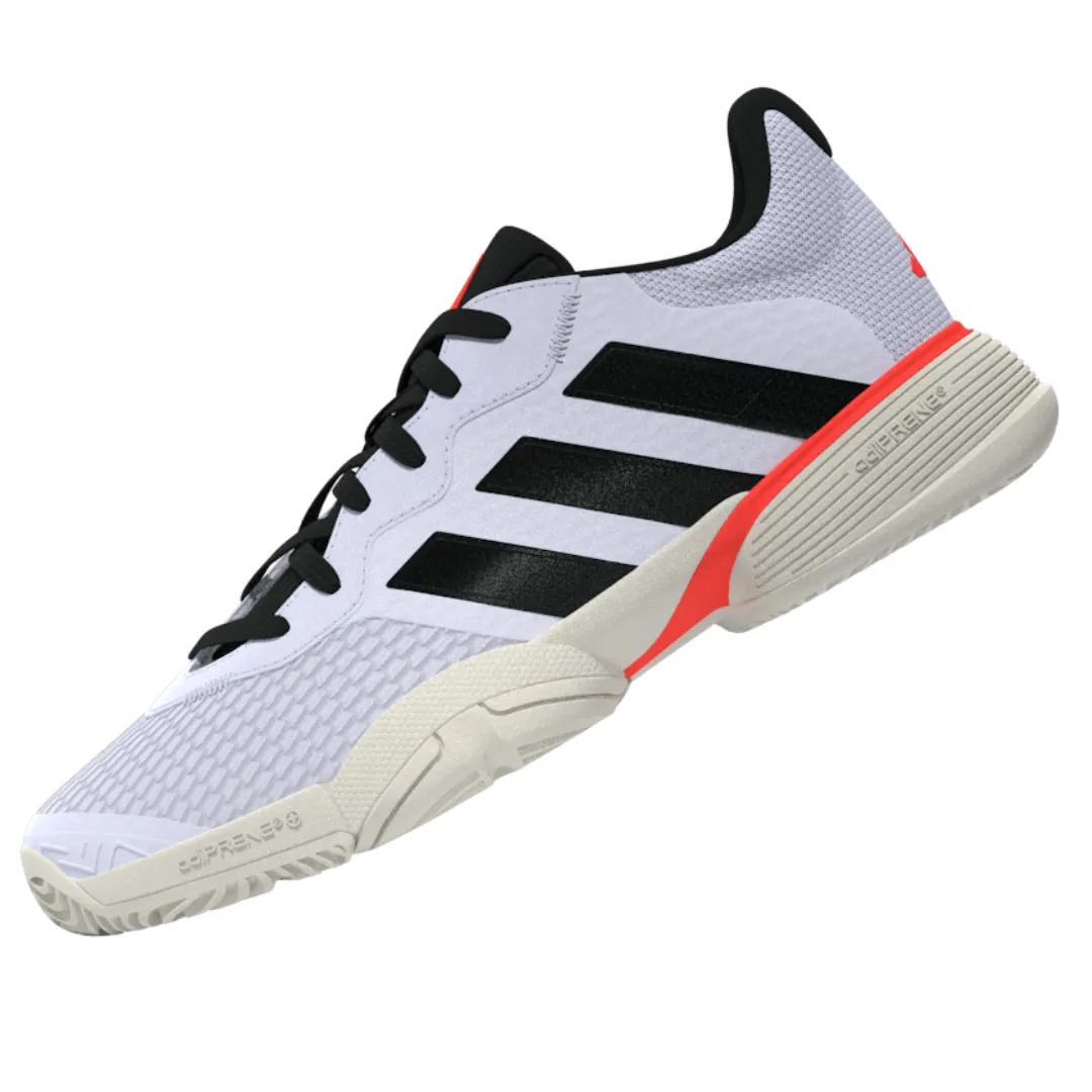 Adidas Barricade Kids Tennis Shoes - Black/White Lightweight Build Velcro Closure