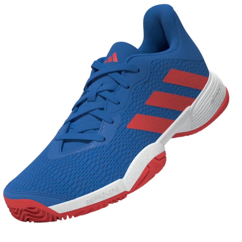 Ergonomic Fit Lace System Adidas Barricade Kids Tennis Shoes - Bright Royal Blue