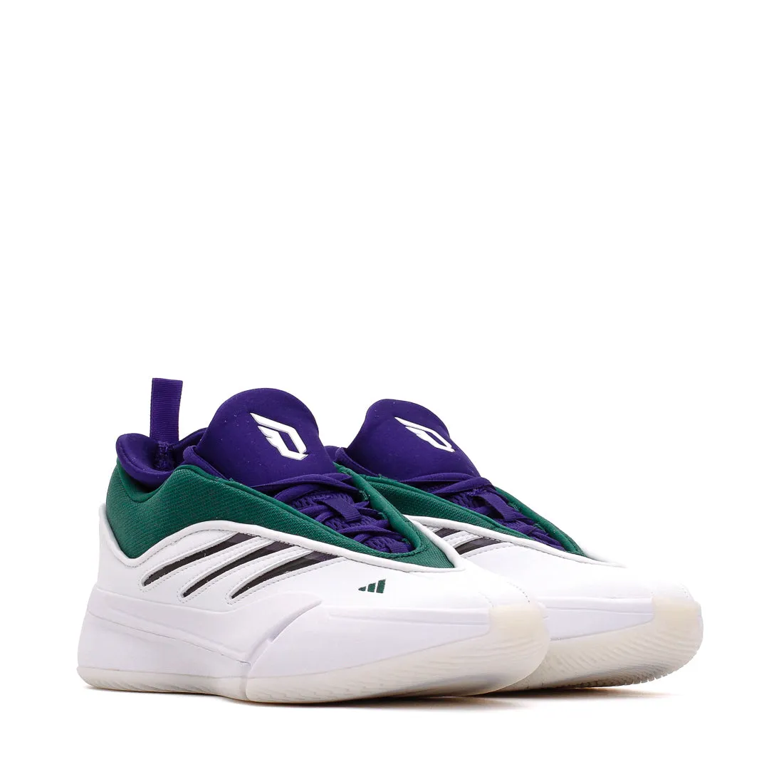 Tensile Reinforced Eyelets Adidas Basketball Men Dame 9 White Green IG6603