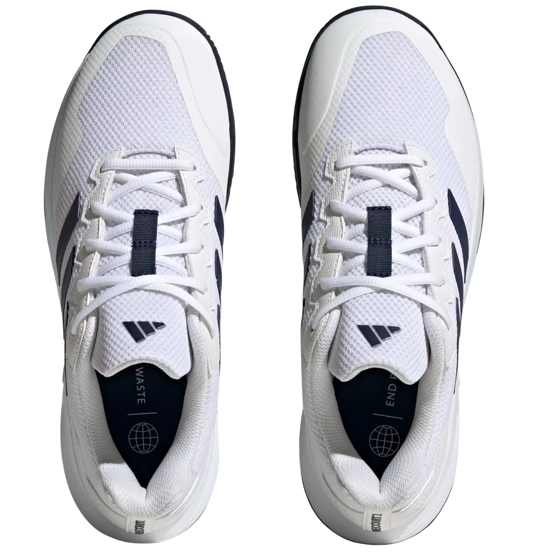 Adidas Game Court 2.0 Mens Tennis Shoes - Cloud White / Team Navy Blue 2 / Cloud White Urban Life Flexible Sole