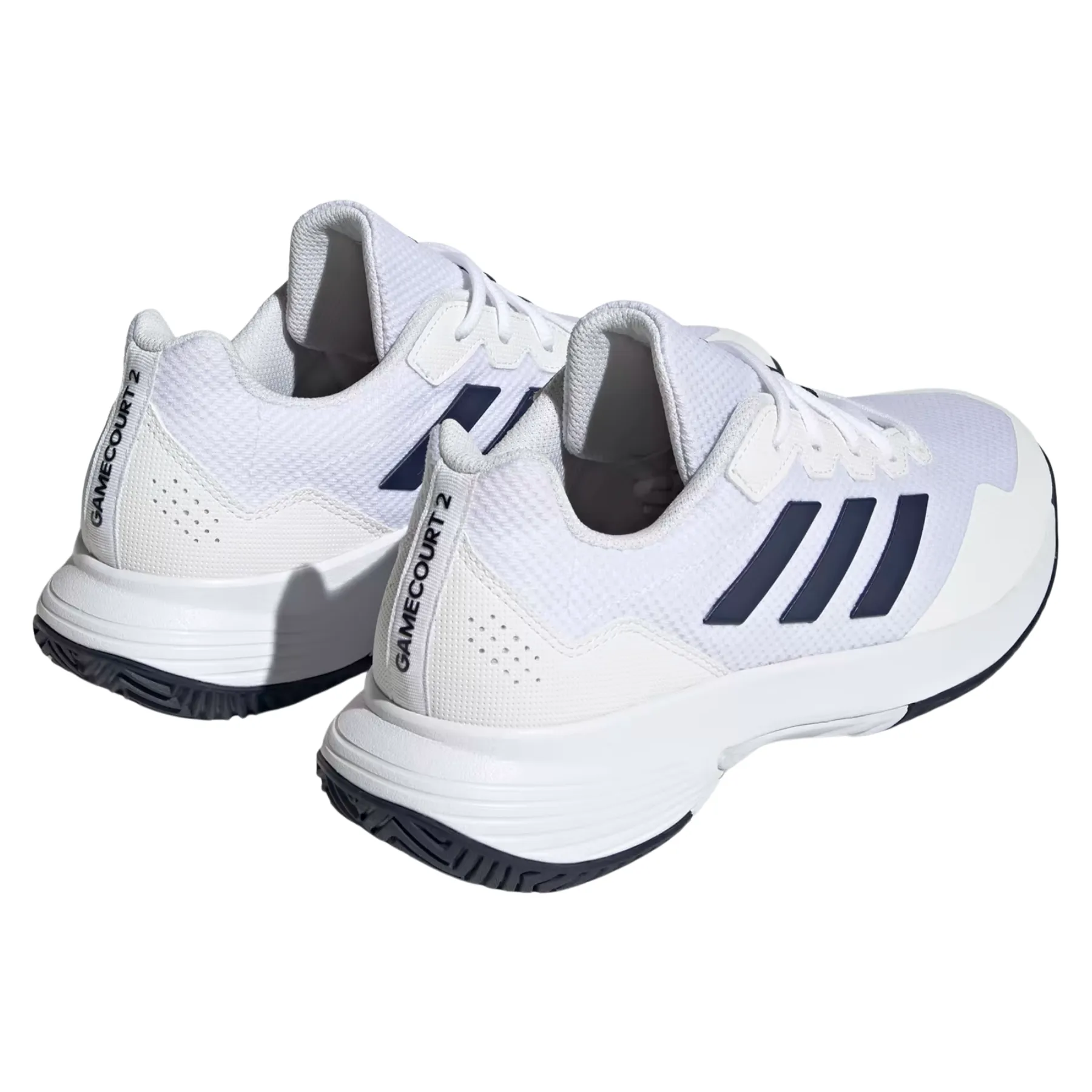 Adidas Game Court 2.0 Mens Tennis Shoes - Cloud White / Team Navy Blue 2 / Cloud White Agility Drill