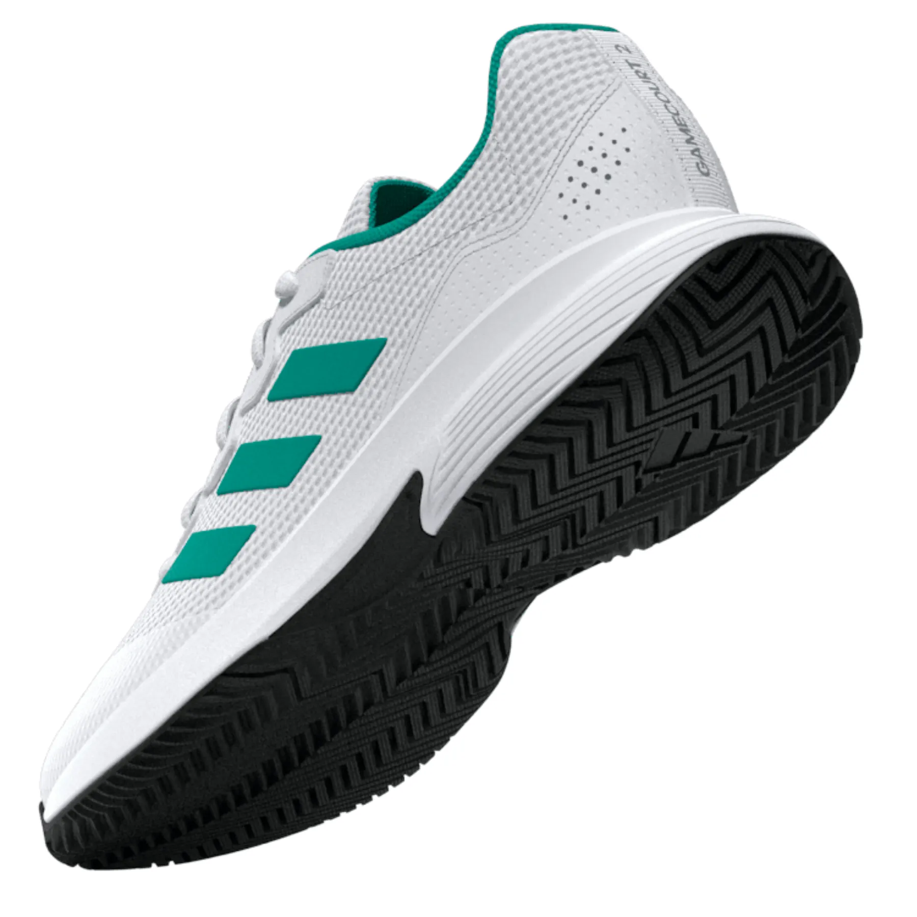 Dry Lining Gym goers Adidas Gamecourt 2.0 Mens Tennis Shoes - Footwear White/Pure Teal/Core Black