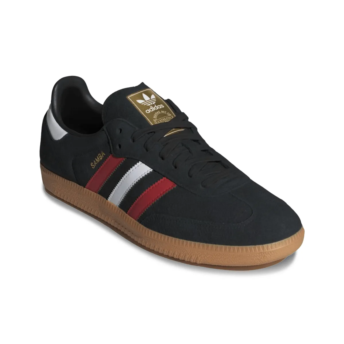 Suede Finish Adidas Men's Samba OG Core Black/Better Scarlet/Gum