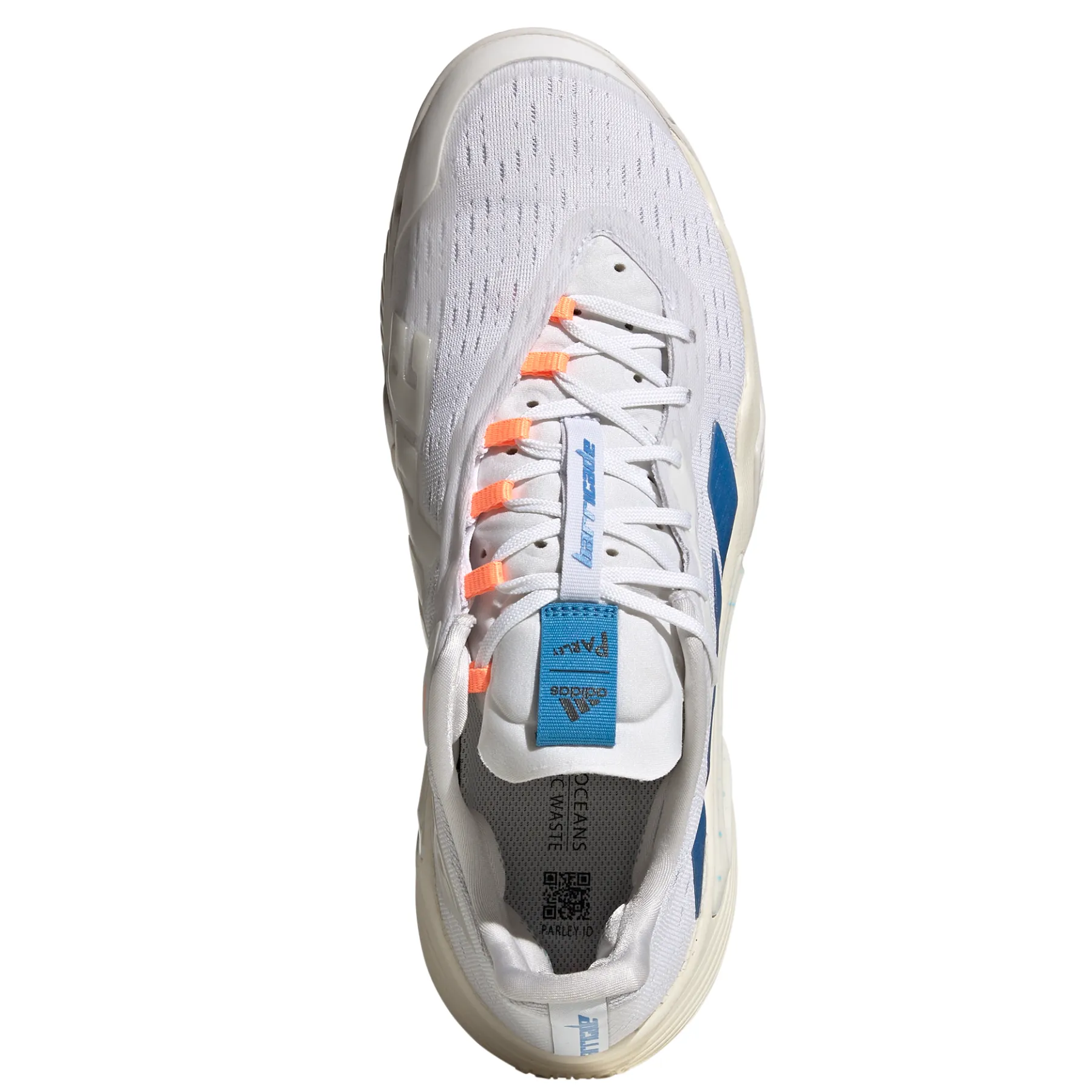 Seamless construction Adidas Performance Barricade  Men Tennis Shoes - Cloud White/Pulse Blue/Mint Ton