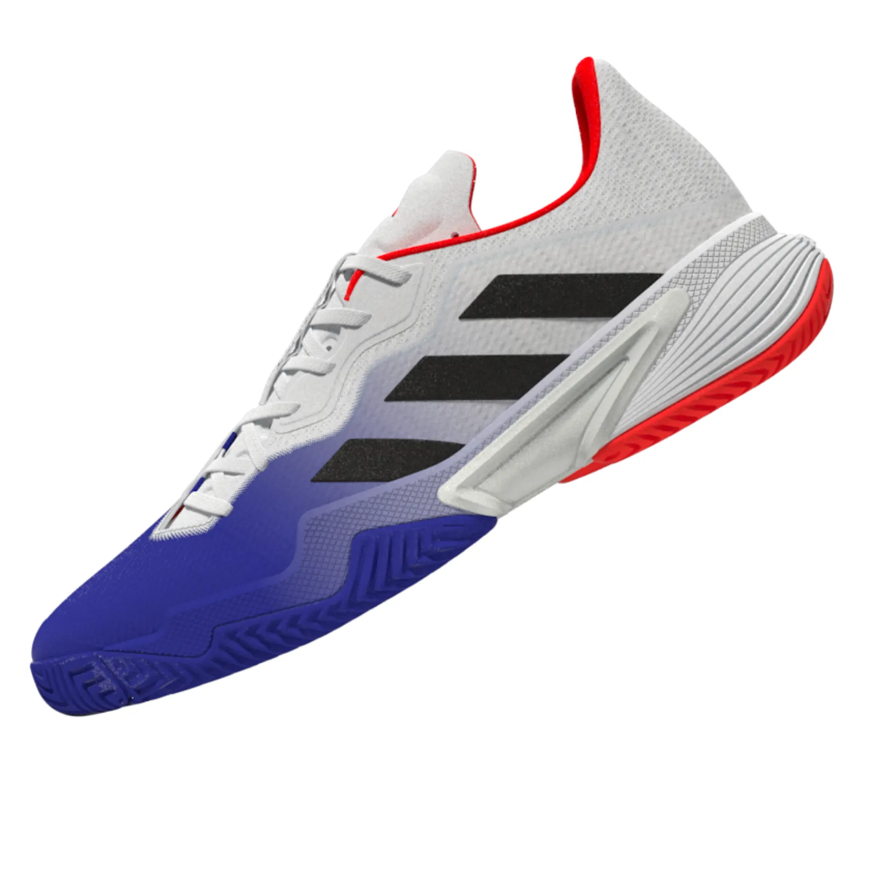 Step Support Soft Sole Adidas Performance Barricade Men Tennis Shoes - Lucblu/Core Black/Solar Red