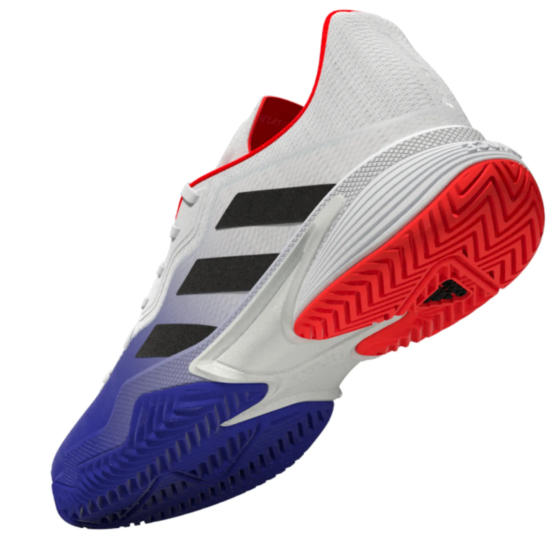 Cushioned Adidas Performance Barricade Men Tennis Shoes - Lucblu/Core Black/Solar Red