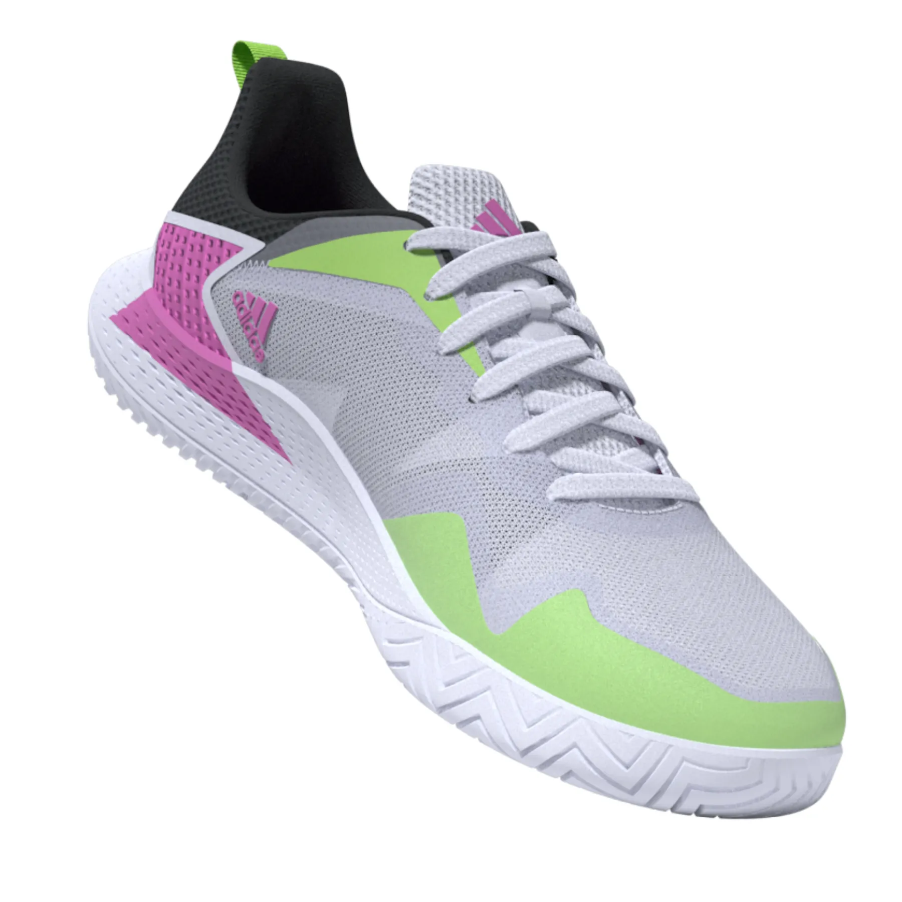 Soft Interior Adidas Performance Defiant Speed Men Tennis Shoes - Crystal White/Silver Metallic/Carbon
