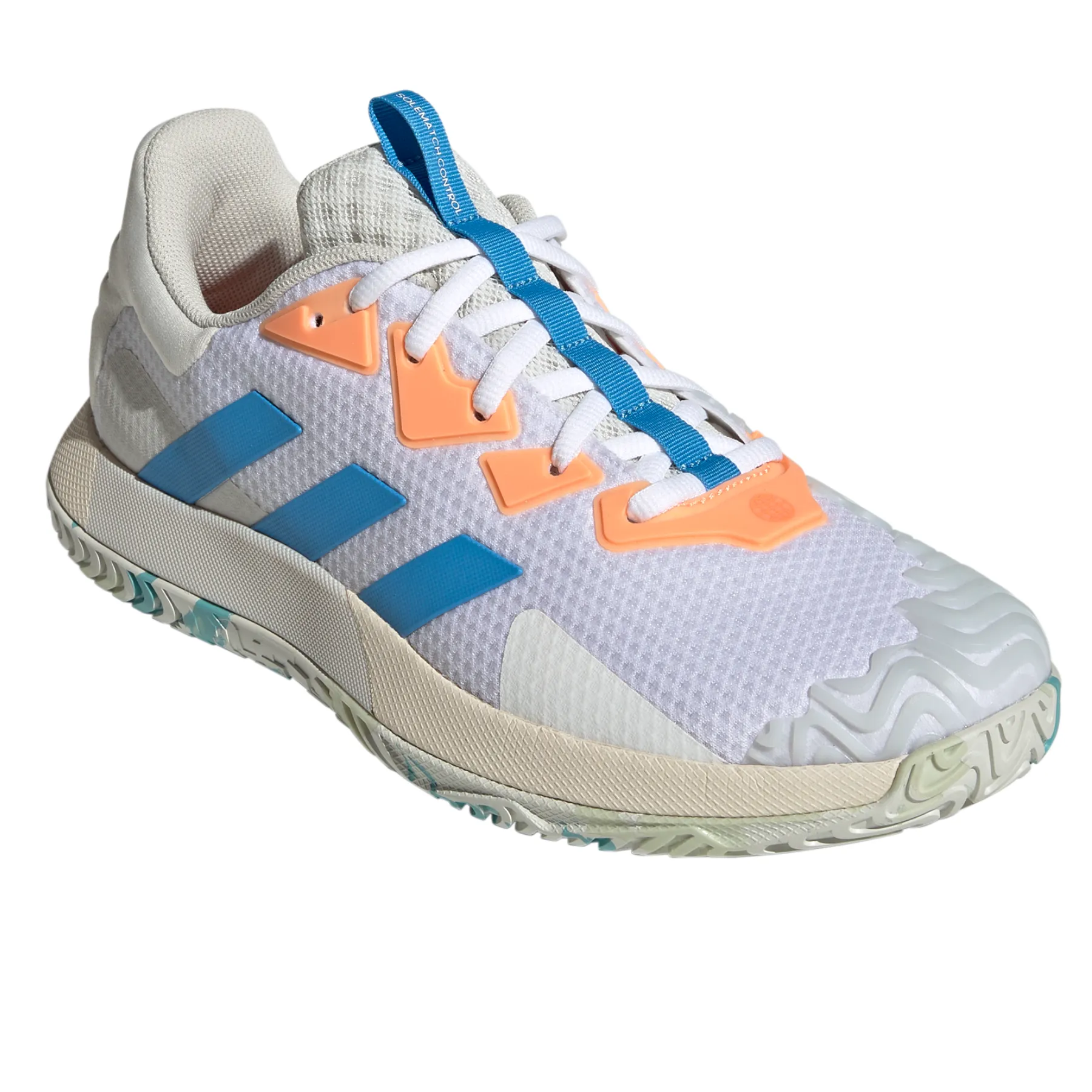 Adidas Performance Sole Match Control Men Tennis Shoes - Cloud White/Pulse Blue/Orbit Grey Comfort Cushion
