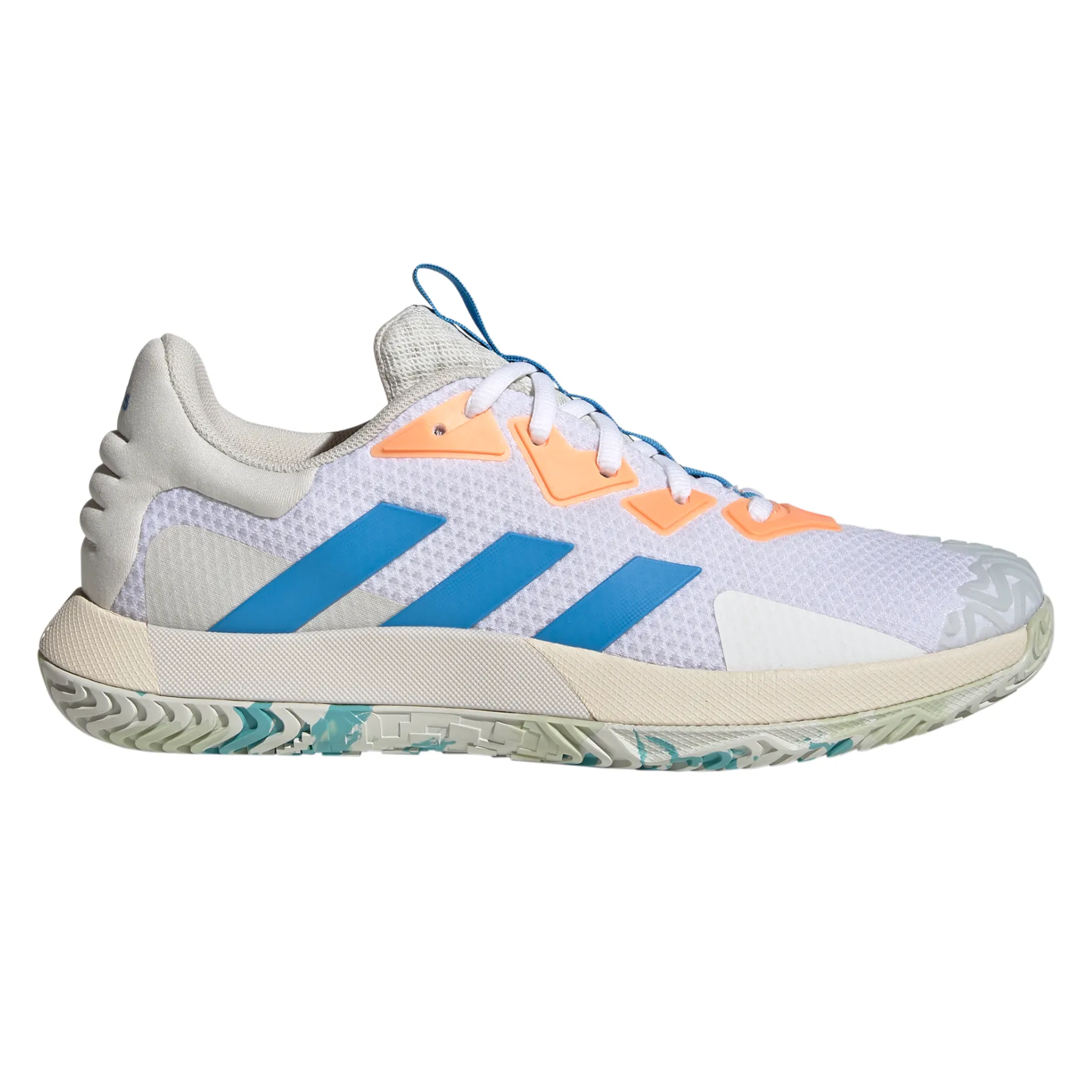 Active Wear Balanced Fit Adidas Performance Sole Match Control Men Tennis Shoes - Cloud White/Pulse Blue/Orbit Grey