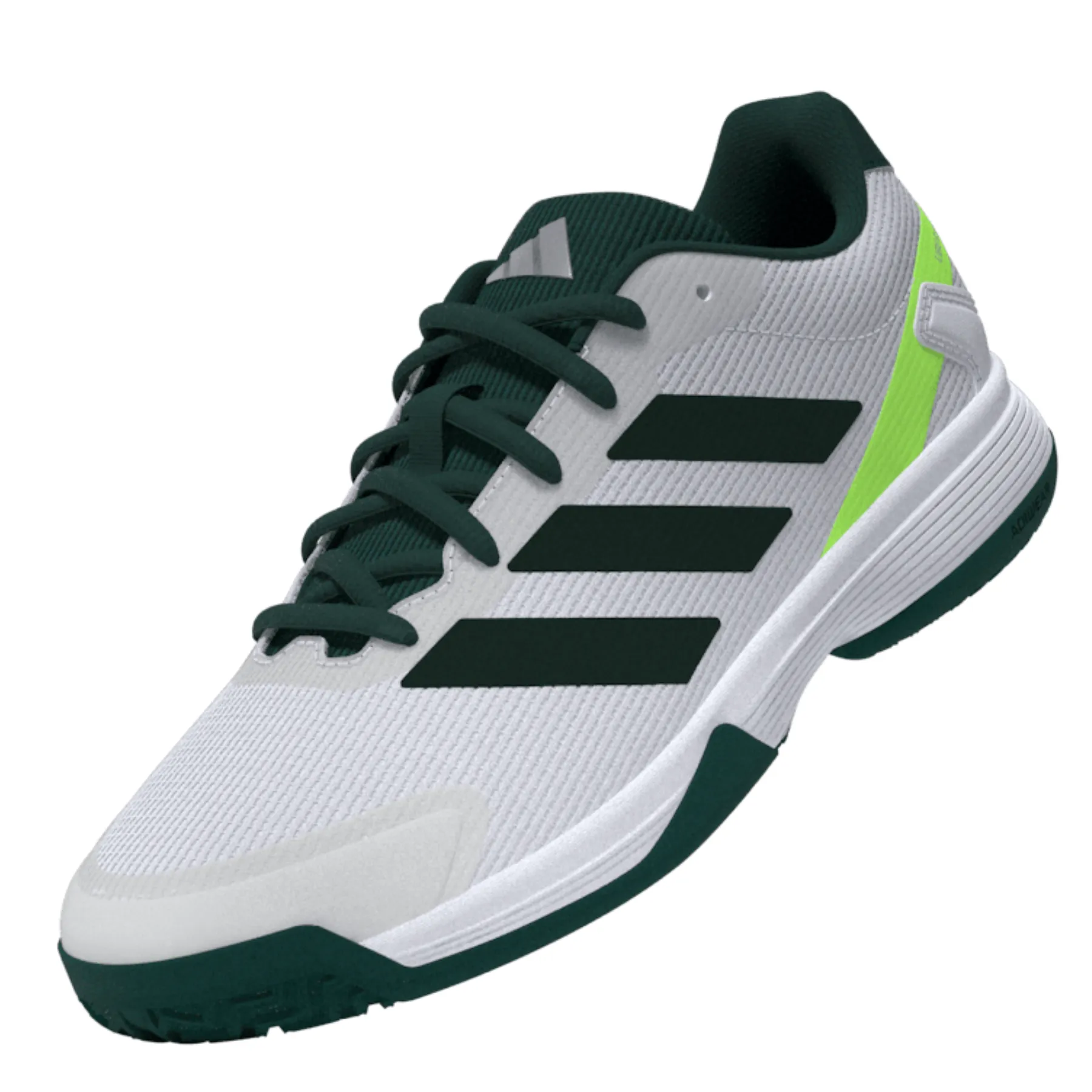 Adidas Ubersonic Junior Tennis Shoes - Pure Teal/Silver Metallic/ Lucid Lemon Walking Classic