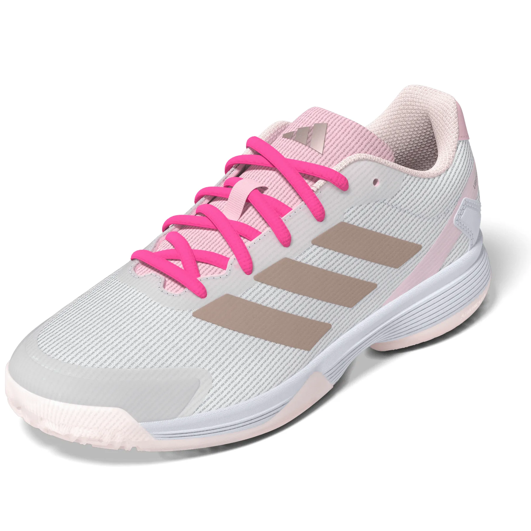 Energy Boost Breathable panel Adidas Ubersonic Tennis Shoes Kids - Off White / Silver Metallic / Powder Plum