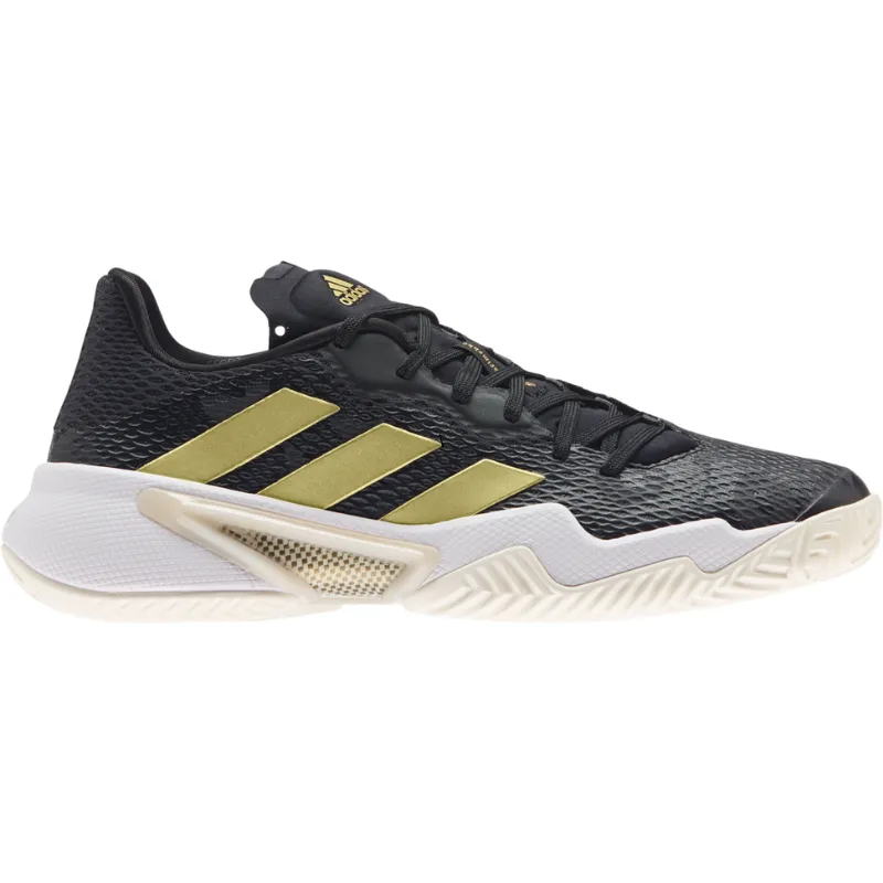 Adidas Womens Barricade Tennis Shoes - Core Black/Gold/Carbon Shock Absorbing Agile Step