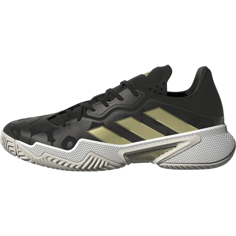 Mobility Focus Velcro Closure Adidas Womens Barricade Tennis Shoes - Core Black/Gold/Carbon