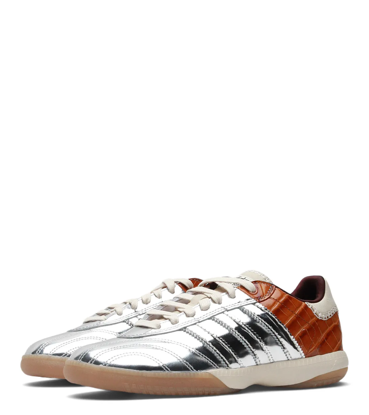 Advantageous monogrammed Adidas x Wales Bonner Samba Silver