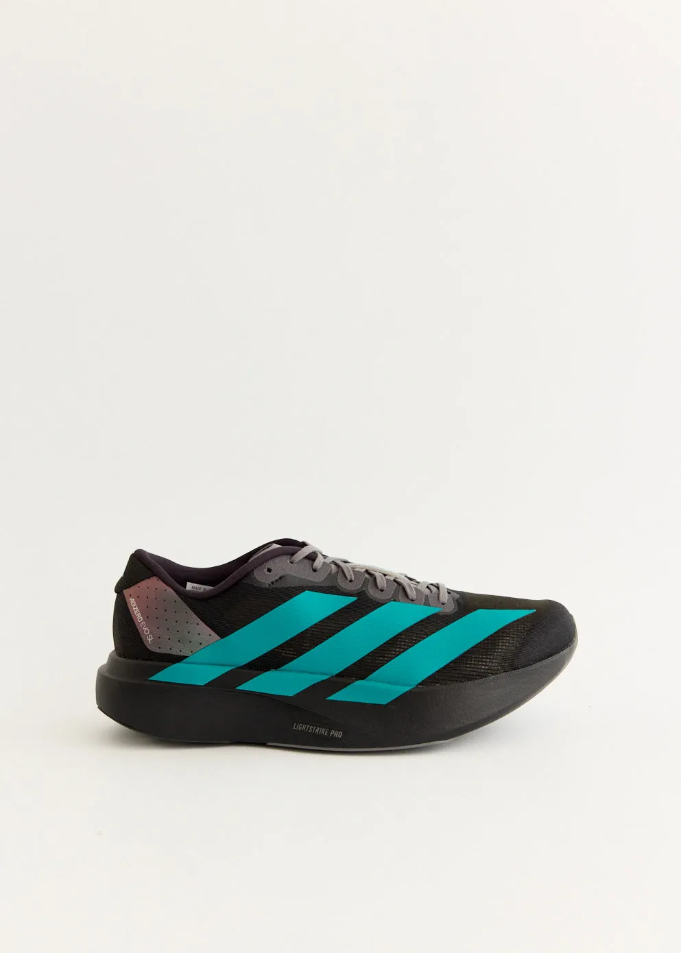 Adizero Evo SL 'Black Pure Teal' Sneakers Slip Resistant Groove Design Unique grip Stretch Knit Upper