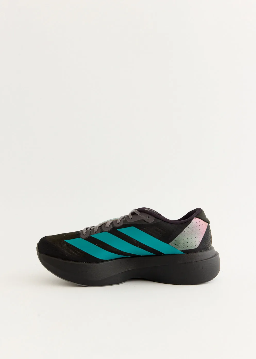 Adizero Evo SL 'Black Pure Teal' Sneakers Slip Resistant Groove Design Zip   Up Effortless Entry