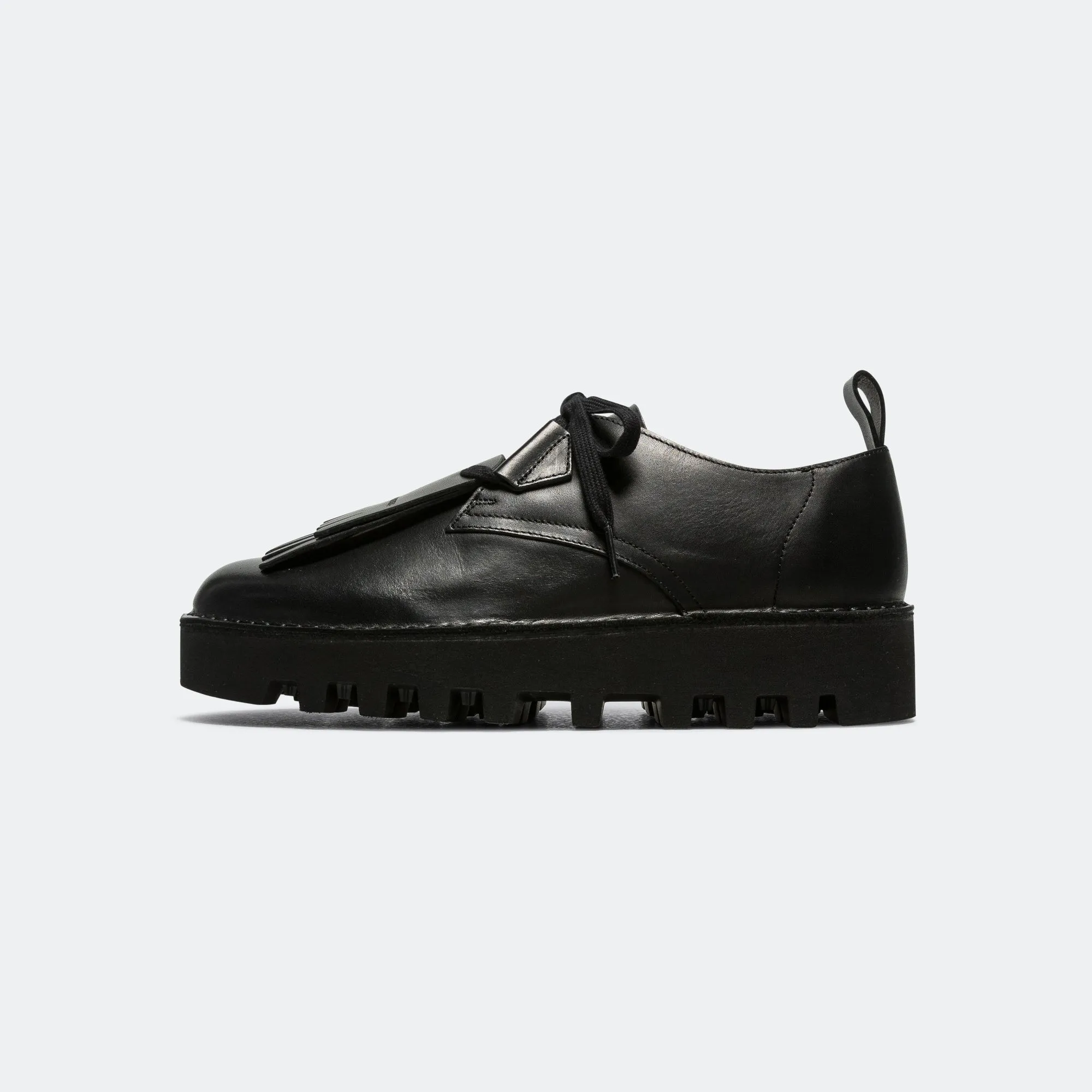 Wide Base Design Full Flexibility Desert Khan x Engineered Garments - Black Smooth Leather