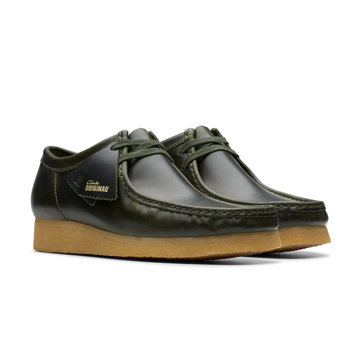 Wallabee 'Forest Green Leather' Out And Go Boat shoes