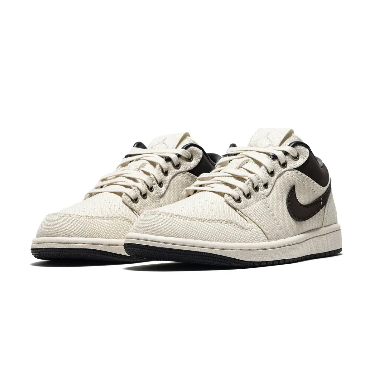 Air Jordan 1 Low Premium 'Pale Ivory Baroque Brown' Microperforated Vamp Active Profile