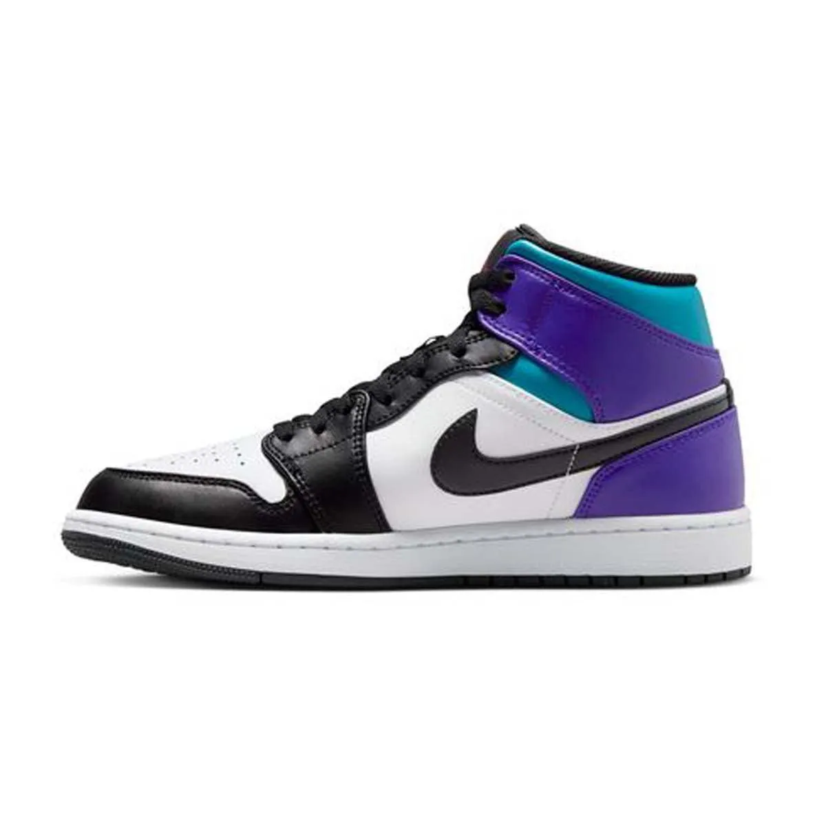 Air Jordan 1 Mid 'Aqua Purple' Abrasion Shield Technology