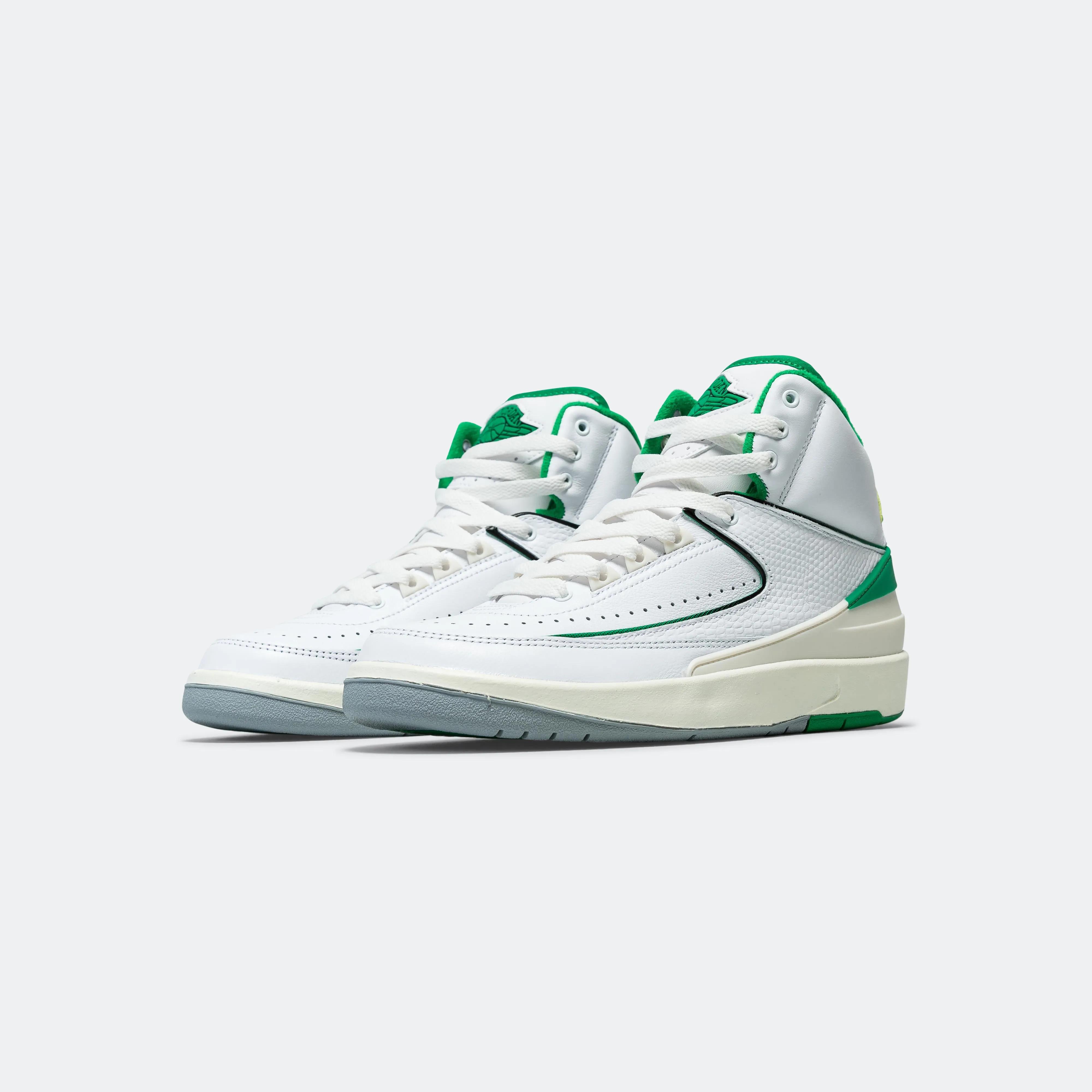 Zero Break In Period Air Jordan 2 (GS)  - White/Lucky Green-Sail-Lt Steel Grey