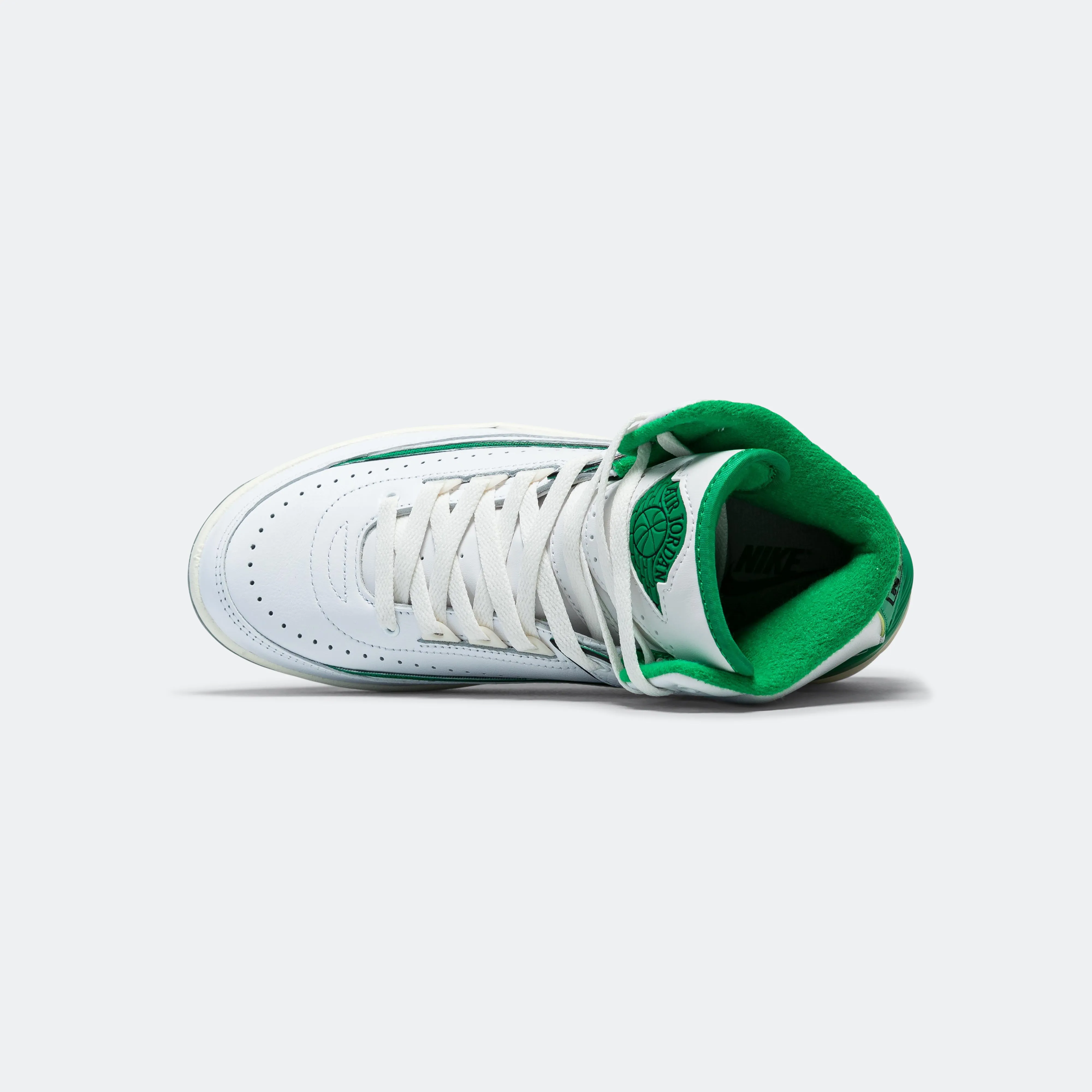 Air Jordan 2 (GS)  - White/Lucky Green-Sail-Lt Steel Grey Collapsible
