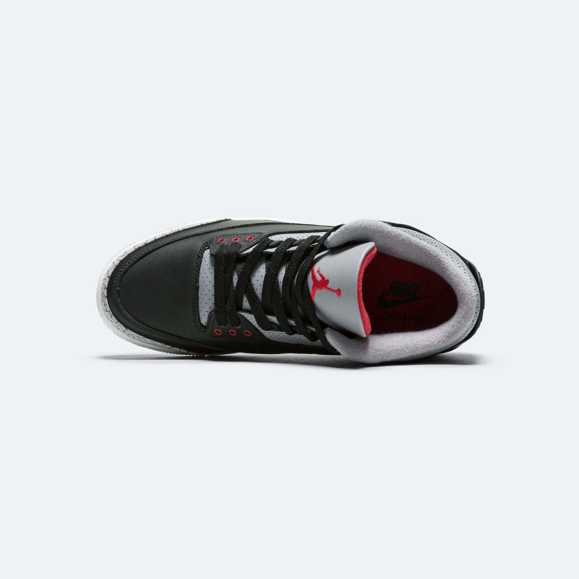 Flexible Soles Air Jordan 3 Retro - Black/Fire Red-Cement Grey-Summit White