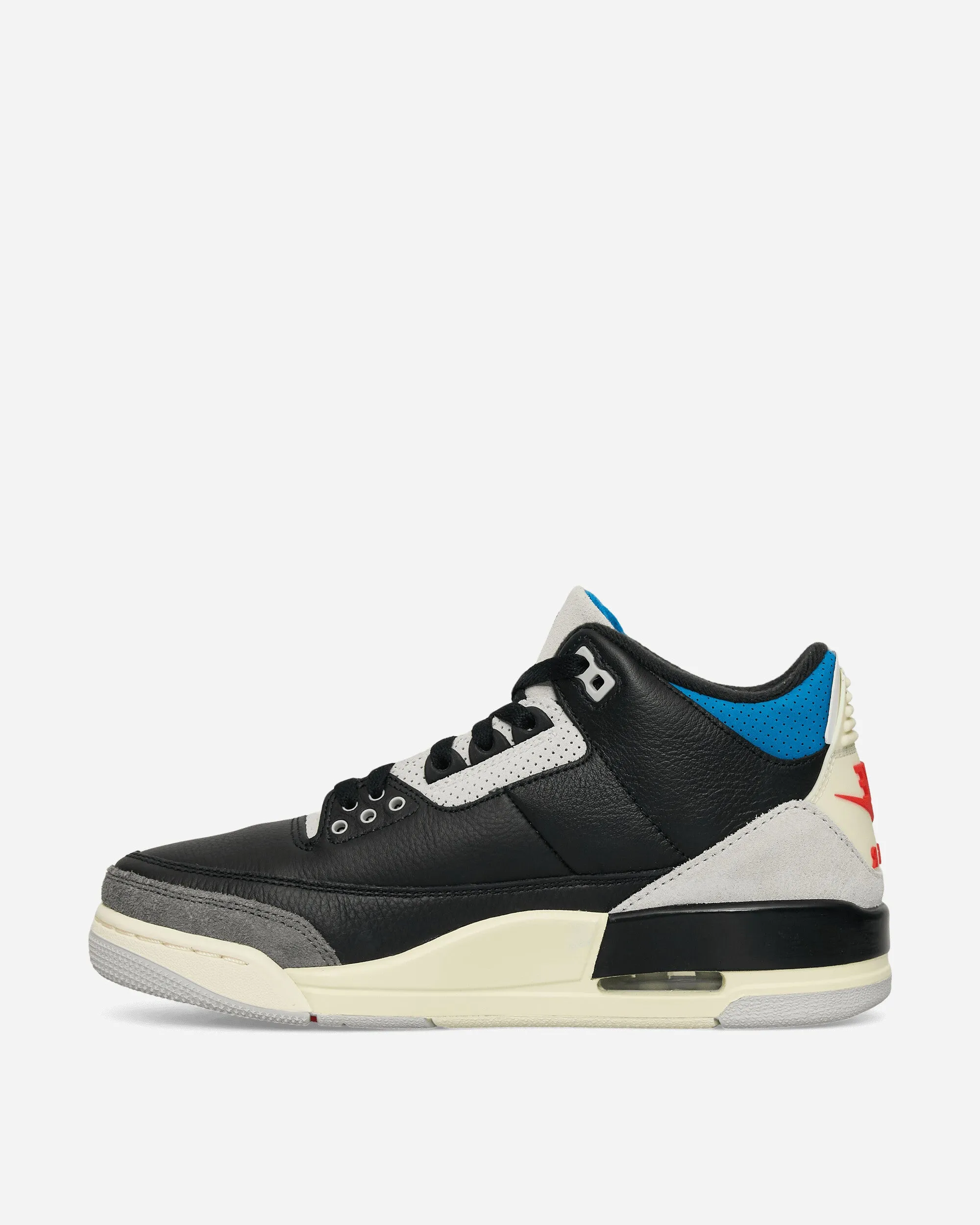 Air Jordan 3 Retro OG 'Rare Air' Sneakers Black / Chile Red / Military Blue Comfortable toe box