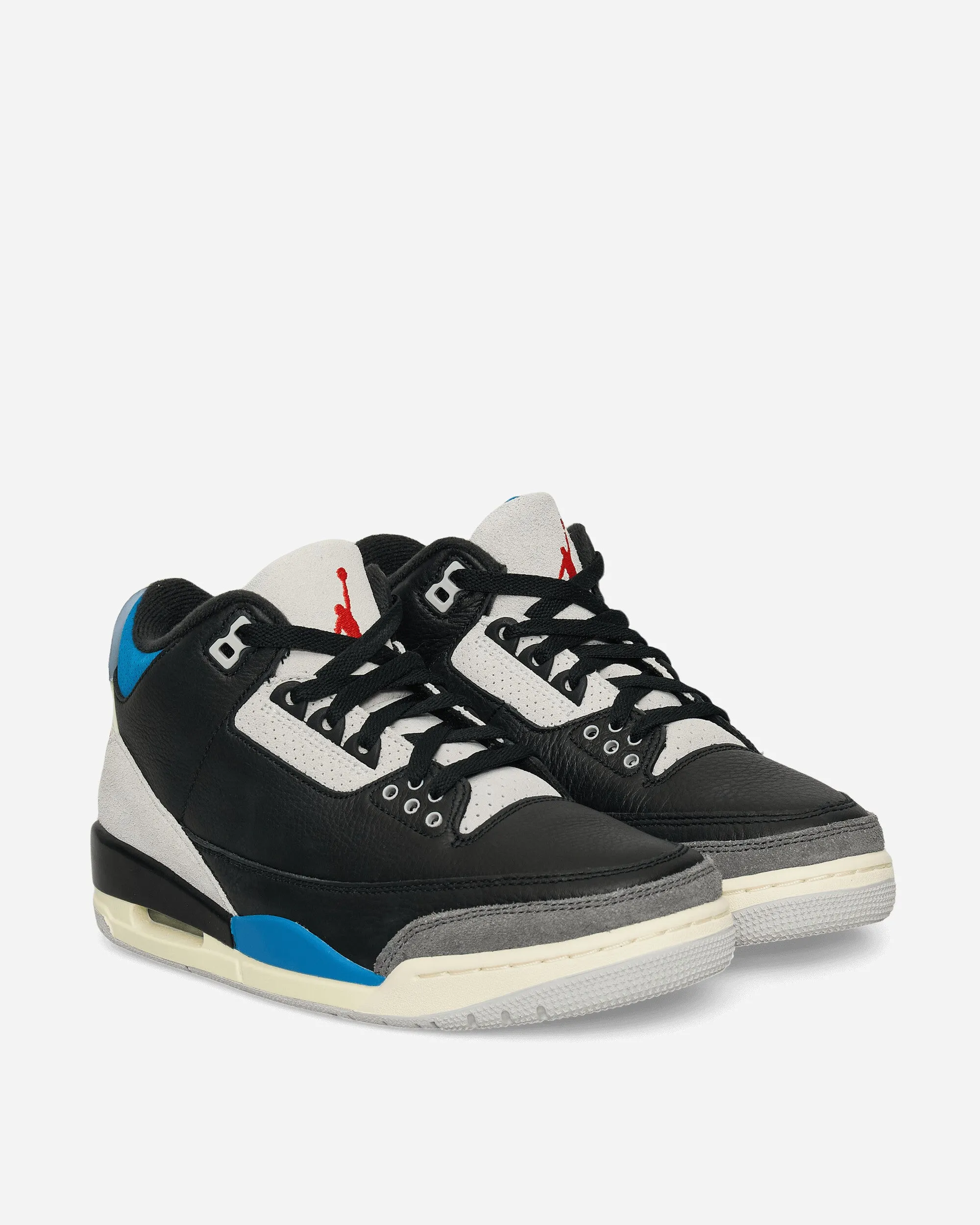 Padded Tongue Lean Look Air Jordan 3 Retro OG 'Rare Air' Sneakers Black / Chile Red / Military Blue