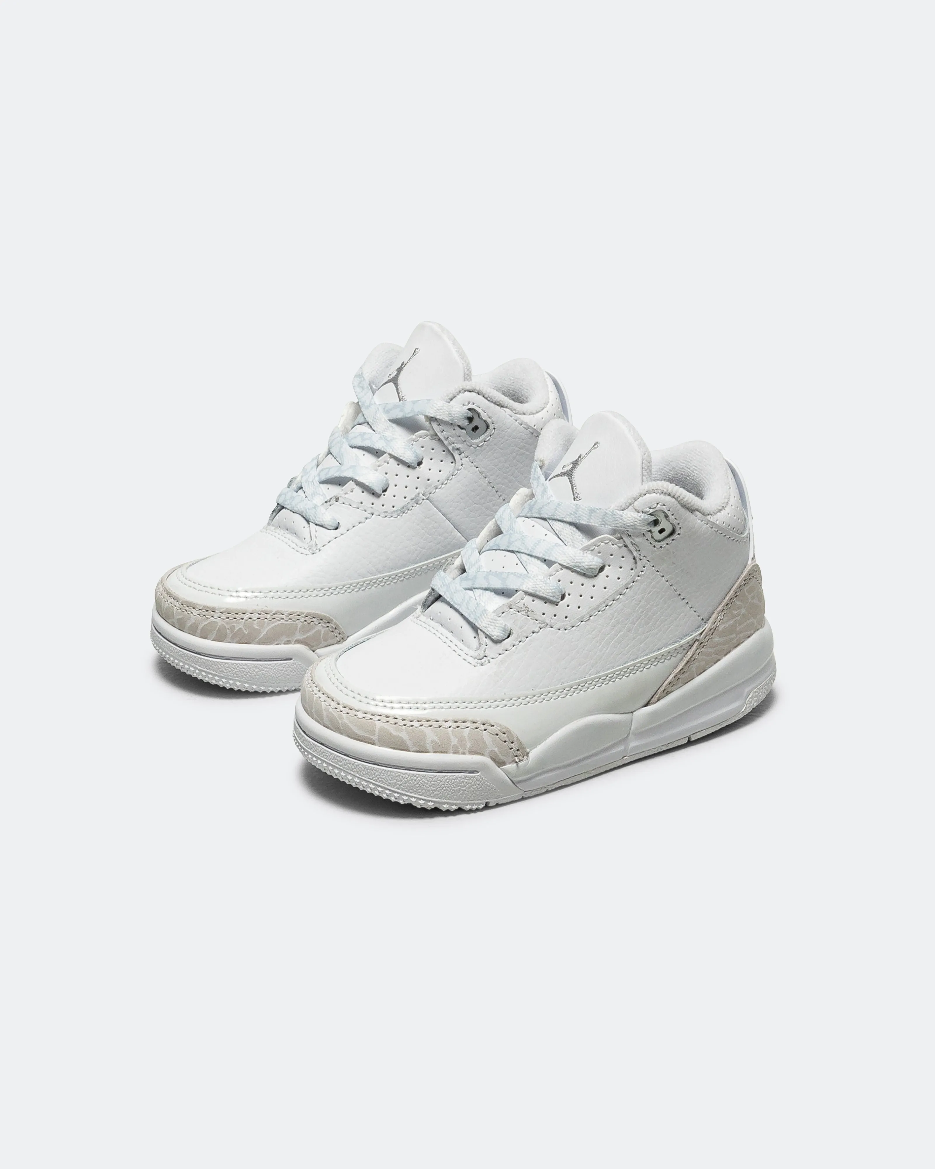 Comfortable toe box Air Jordan 3 Retro (TD) - White/Metallic Silver-White