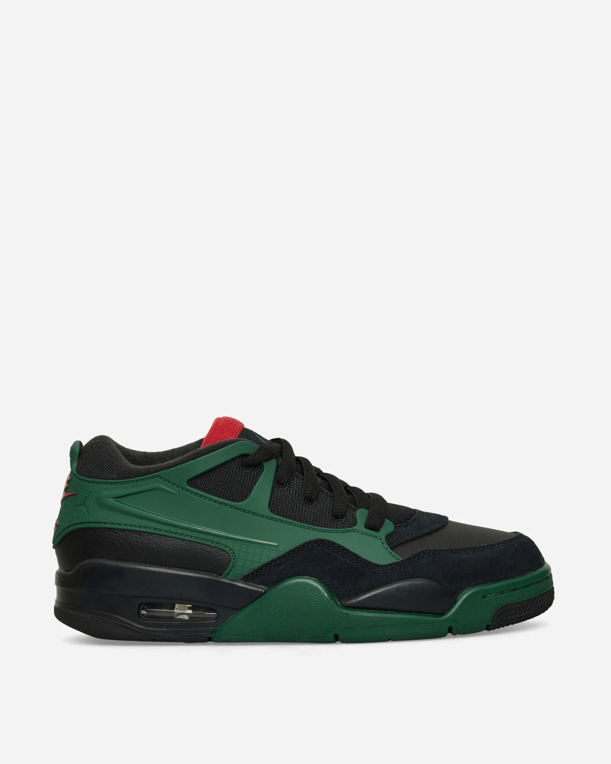 Air Jordan 4 RM Sneakers Black / Gorge Green / Varsity Red Weekend Walks Flexible Arch