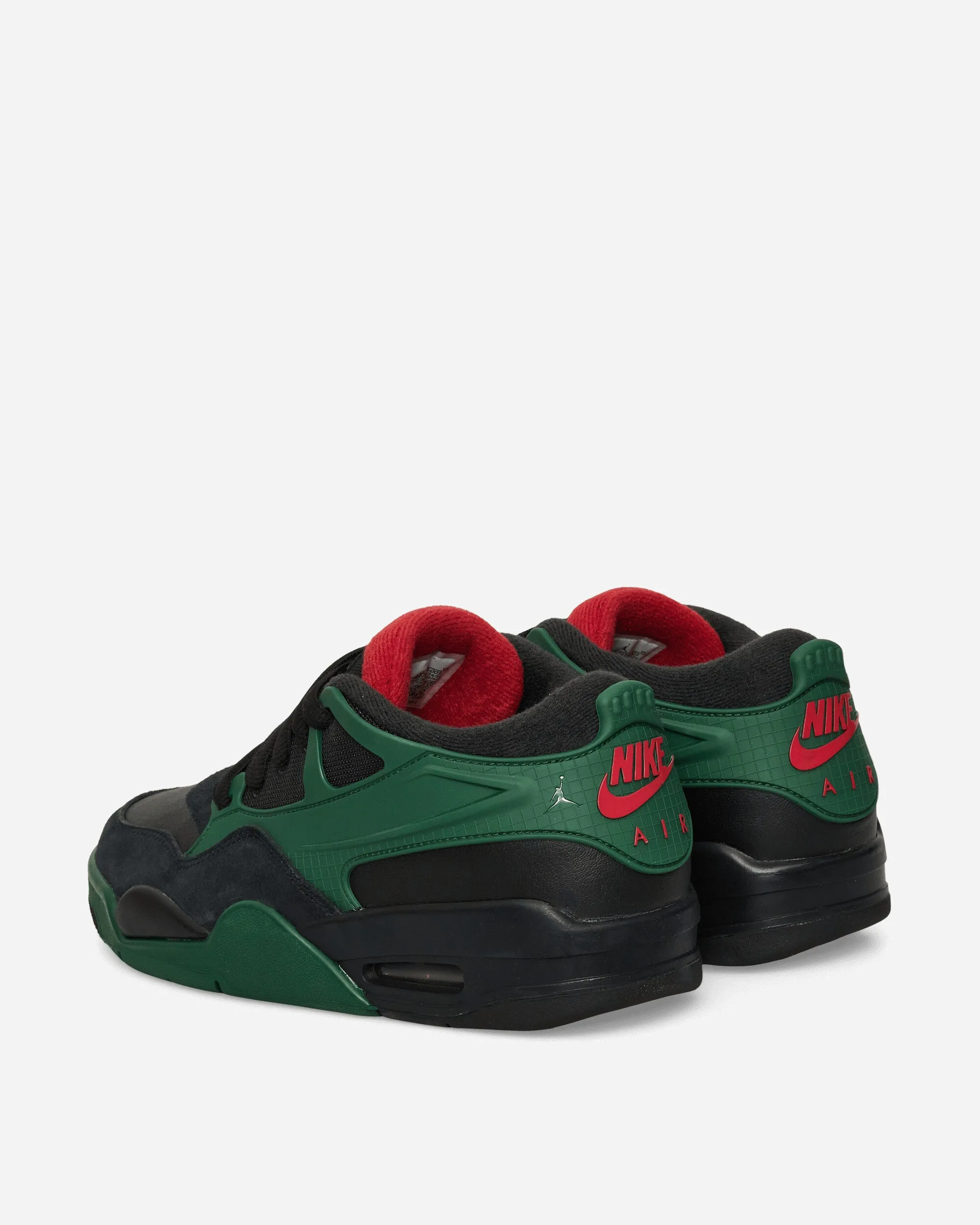 Air Jordan 4 RM Sneakers Black / Gorge Green / Varsity Red Textured Surface