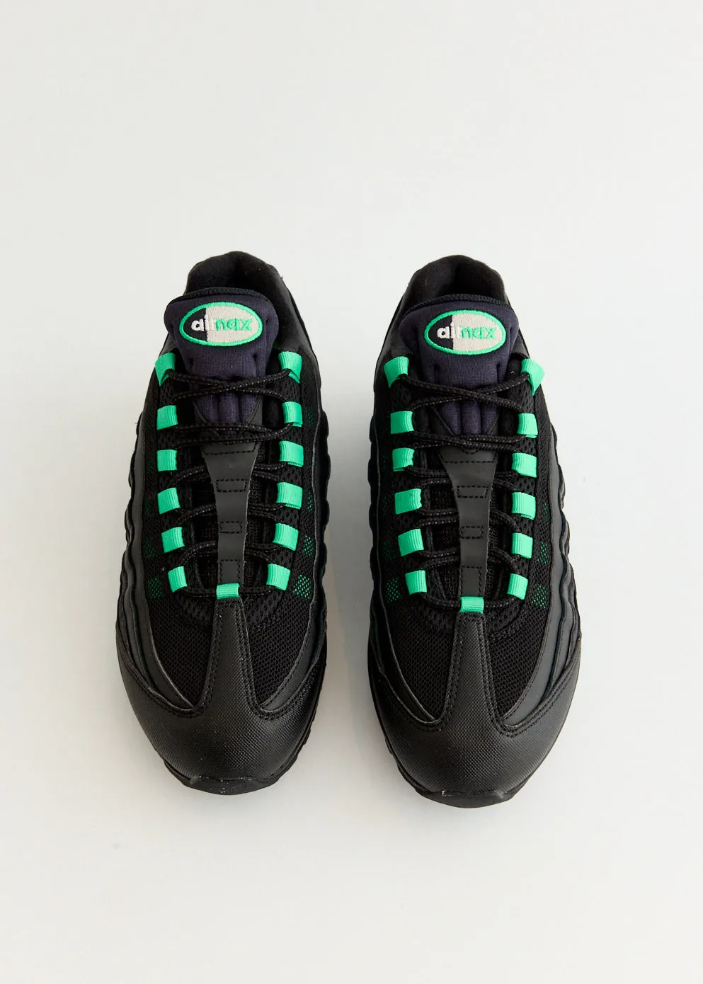 Lounge Style Score Step Air Max 95 OG 'Black Green Shock' Sneakers