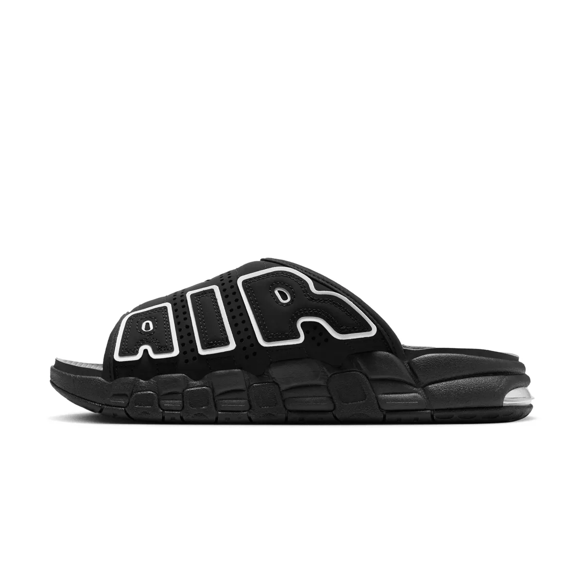 Air More Uptempo Slide 'Black' Everyday Classic Smooth transition