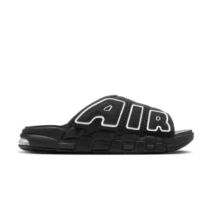 Air More Uptempo Slide 'Black' Active Step Stitched Detailing