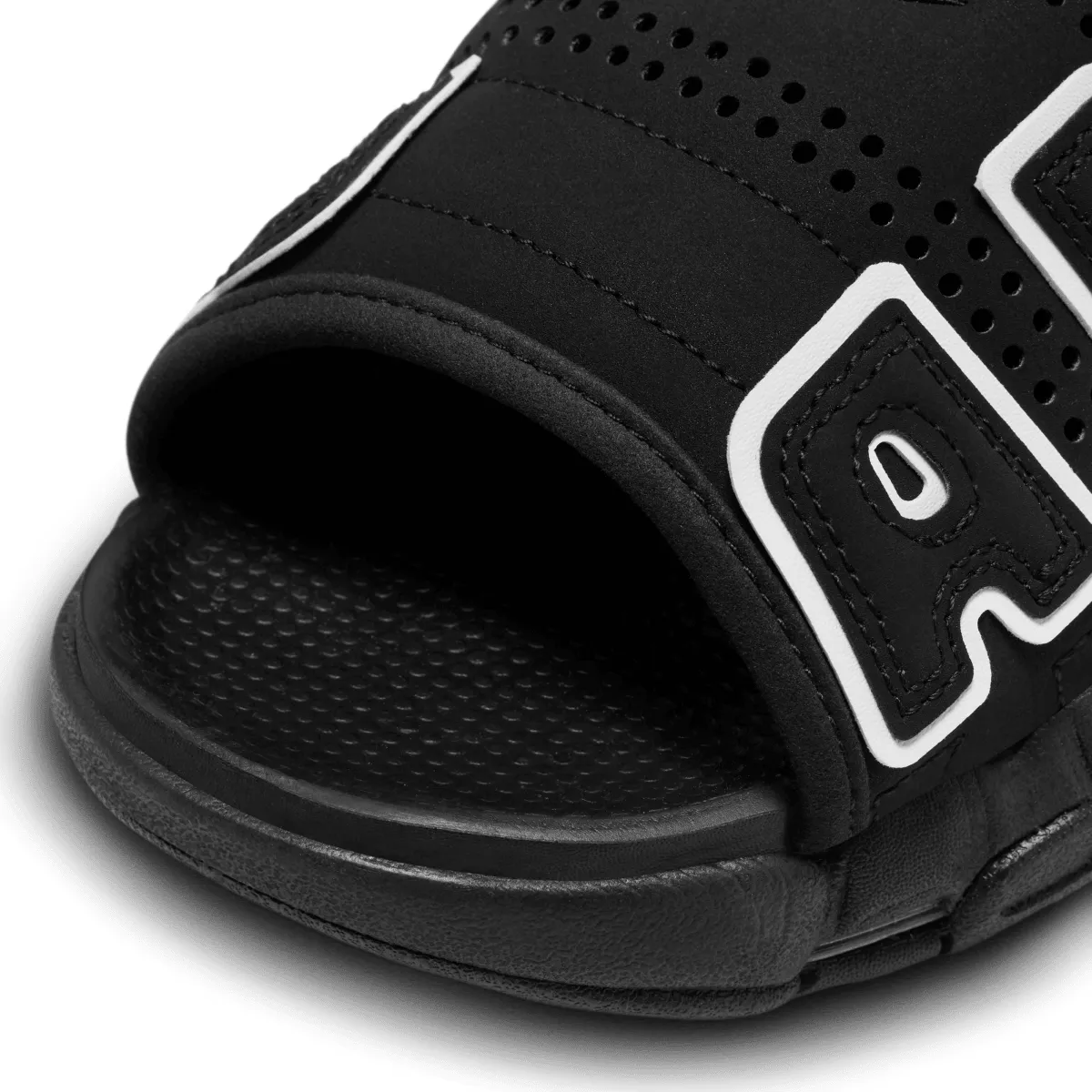 Air More Uptempo Slide 'Black' Synthetic Leather Blend Travel Essential