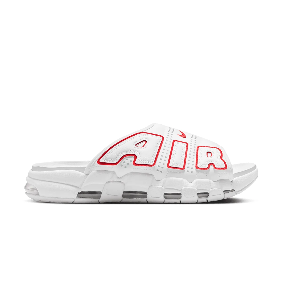 Air More Uptempo Slide 'White Red' Pressure Dispersion System Hyperbolic Logging Cage