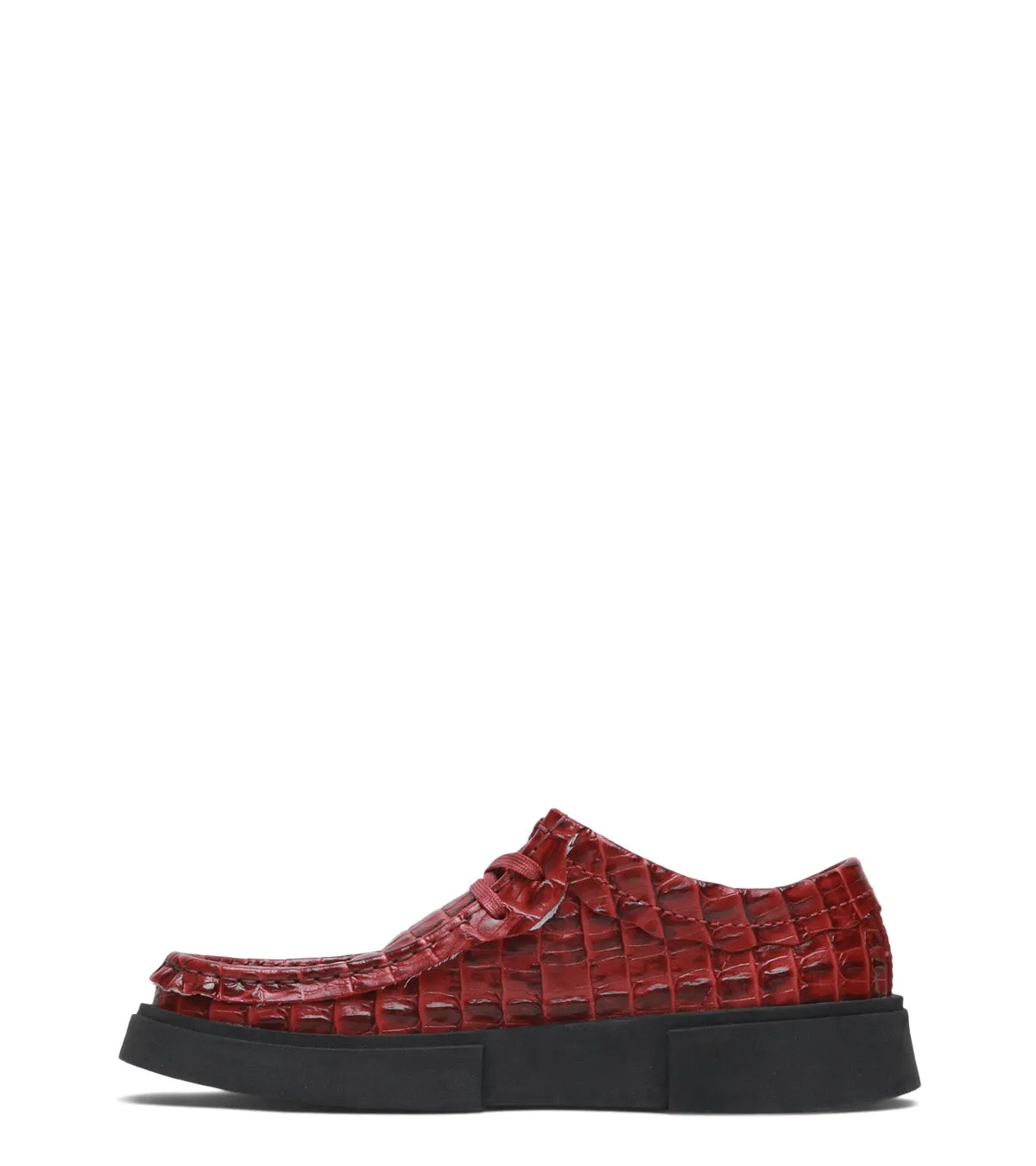 fluorescent Clarks x Martine Rose Women's Cur Torview Burgundy Leather