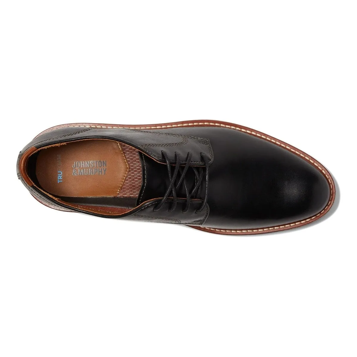 Ice Step Rain Step Johnston & Murphy Men's Upton Plain Toe Black Full Grain