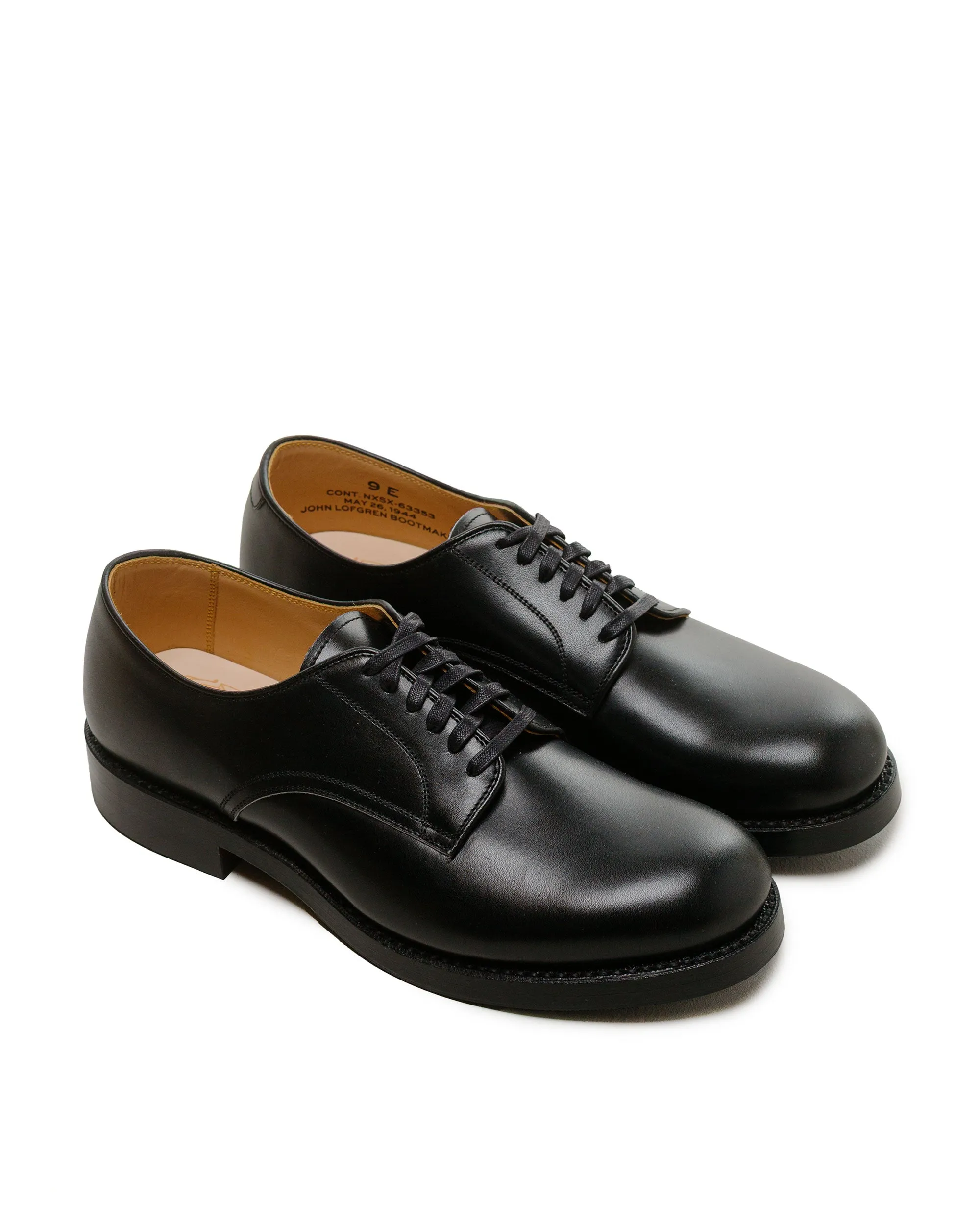 Vent Zones John Lofgren Bootmaker USN Low Quarter Shoes French Calfskin Black