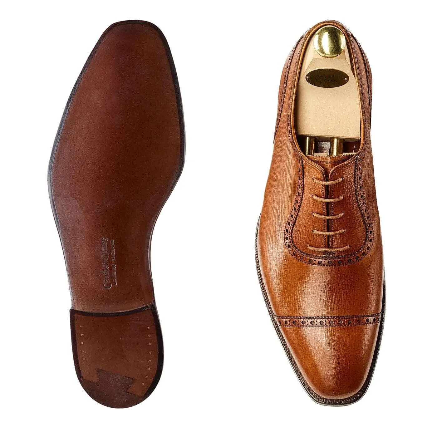 Albany 4 Tan Willow Grain Men??s Dress Oxfords