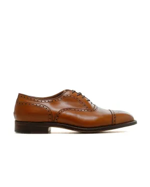 Ergonomic Shape Alden Medallion Perf Tip Bal Oxford Burnished Tan Calfskin 911
