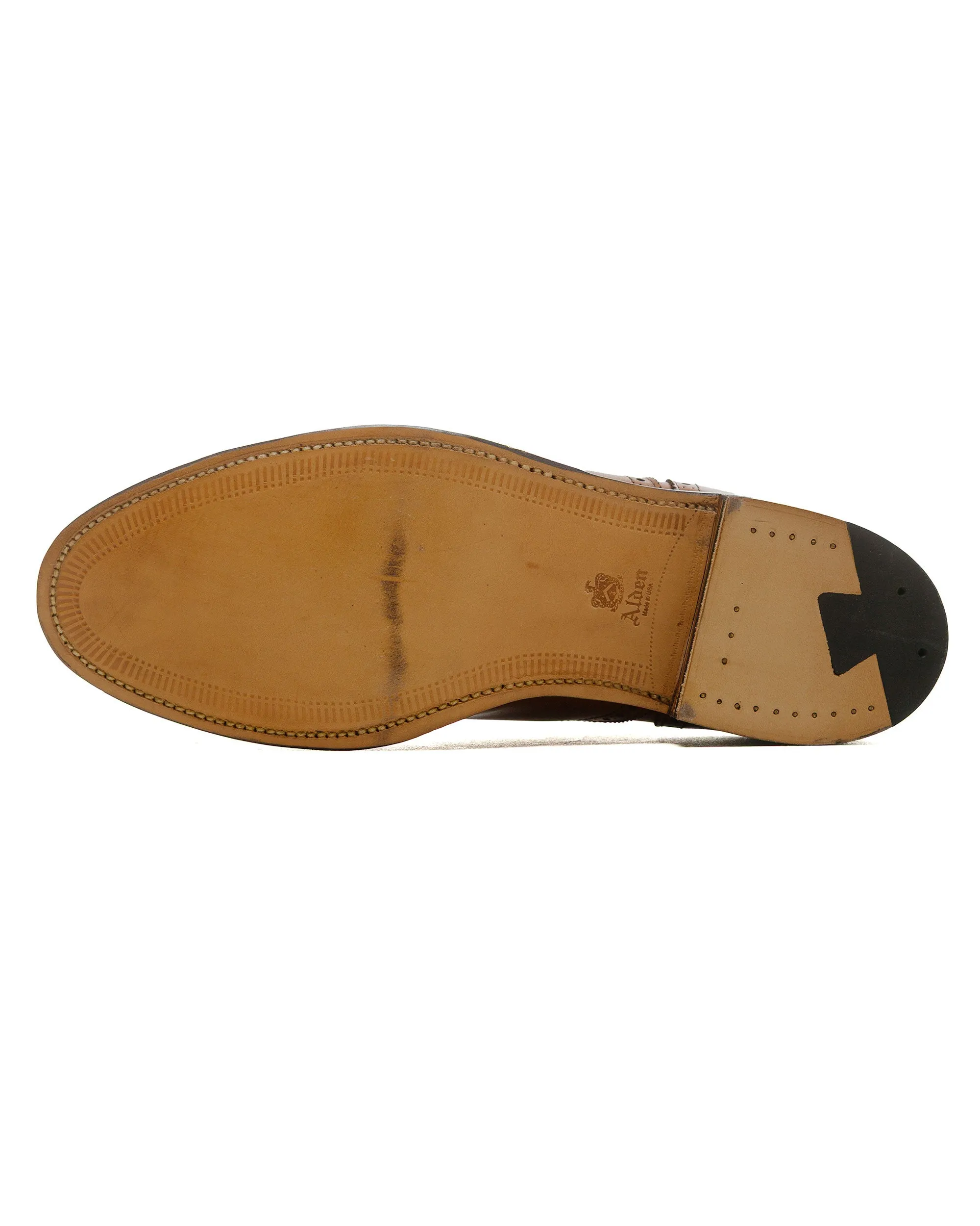 Balanced Step Comfortable Forefoot Alden Medallion Perf Tip Bal Oxford Burnished Tan Calfskin 911